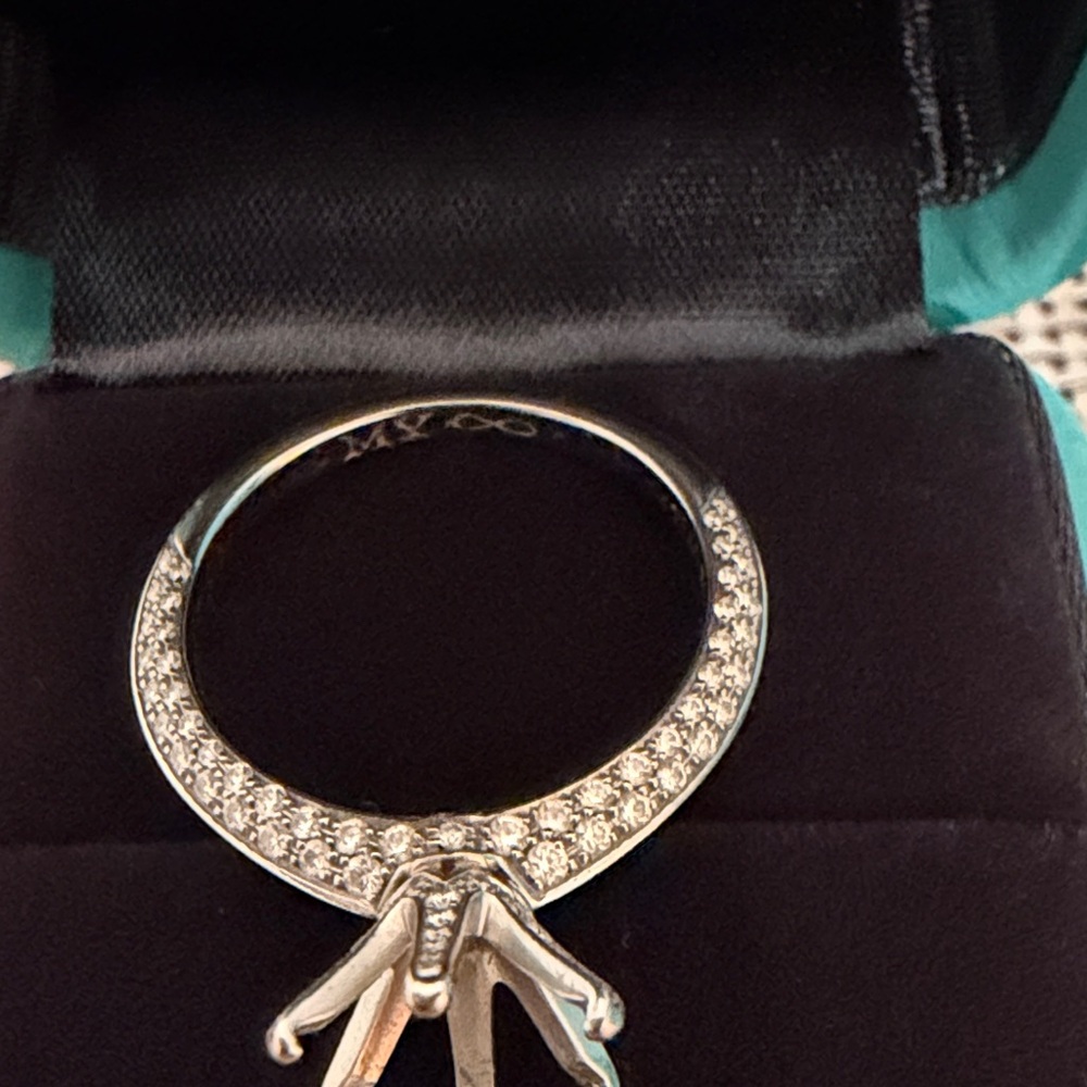 Tiffany & Co. Pavé® Setting Platinum Engagement Ring Mount (Size 5.5) - Picture 11 of 17